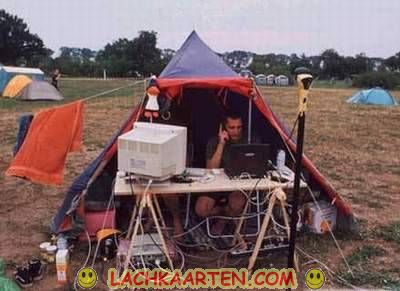 Op kamp met mijn computer