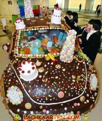 Verjaardags auto taart